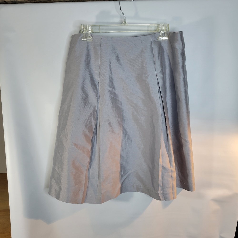 Talbots Petites Gray Silk/Cotton Skirt may have been hemmed Size 14P - Picture 2 of 8